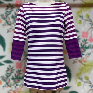 The Limited Striped 3/4 Sleeve Top